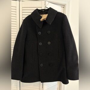 Burberry Men’s Double-Breasted Clay Thorpe AceyJ Peacoat - Charcoal Gray